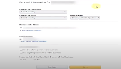 4 Fill your personal information | How to Create Amazon Seller Account | Bitclu